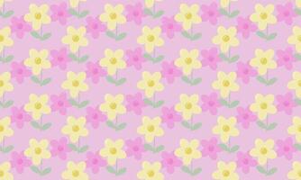 a pattern composed of pink,yellow flower with pink background , design for fabric or various pattern printing works. vector