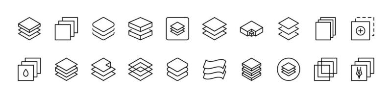 Pack of Line Icons of Folder. Minimalistic Linear Pictogram for Web and Graphic Design, Apps, Banners, Social Network and Cards vector