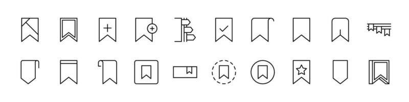 Minimalistic Linear Illustrations of Reading. Contains Icons of Bookmark for Graphics, Concept, Apps vector