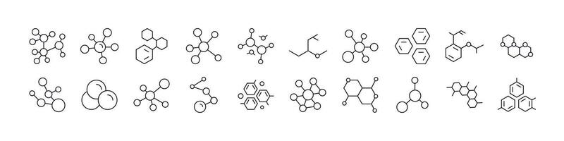 Atom Set of Thin Icons. Editable Stroke. Perfect for Web Sites, Books, Cards, Apps vector