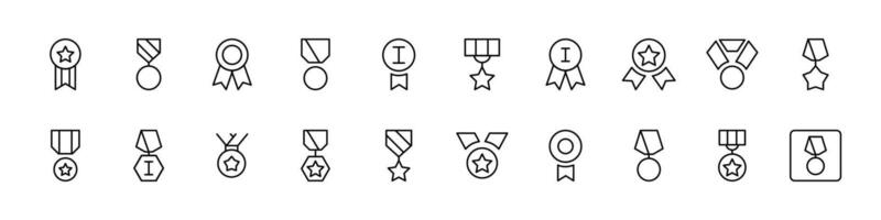 Medal Bundle of Thin Icons. Editable Stroke. Perfect for Web Sites, Books, Cards, Apps vector