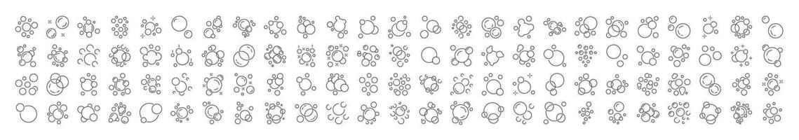 Foam Thin Line Icon Set. Foam Outline Signs for Graphic and Web Design, Apps, Adverts, Various Cards vector