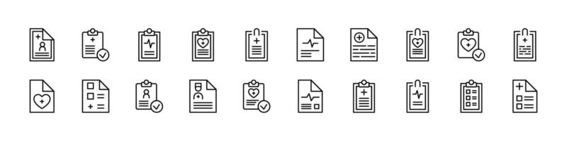 Doctor Prescription Bundle of Thin Icons. Editable Stroke. Perfect for Web Sites, Books, Cards, Apps vector