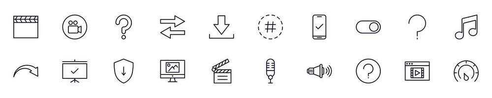Essential signs for interface web outline symbols collection for stores, shops, banners, design vector