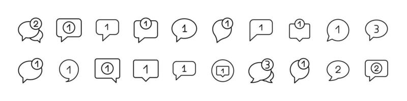 Speech Bubbles Line Icons Bundle. Minimalistic Linear Pictogram for Web and Graphic Design, Apps, Banners, Social Network and Cards vector