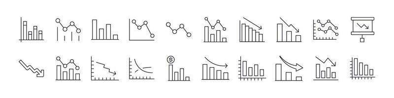 Progress Bar and Growth Diagram Set of Thin Icons. Editable Stroke. Perfect for Web Sites, Books, Cards, Apps vector