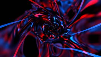 Red and Blue Wave Tunnel of Colored Neons Background VJ Loop in 4K video