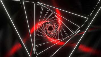 Red and White Glowing Spiral Tunnel Background VJ Loop in 4K video