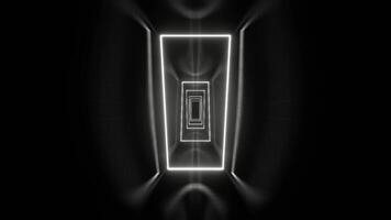 White Neon Frames Corridor Background VJ Loop in 4K video