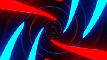 Red and Blue Neon Spiral in Mirror Tunnel Background VJ Loop in 4K video
