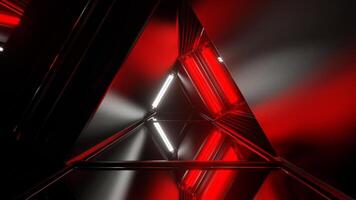 Red and White Strobe Mirror Triangular Tunnel Background VJ Loop in 4K video