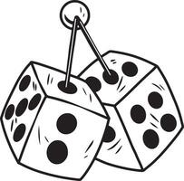 dice keychain illustration vector