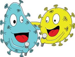 bactera singing character illustration vector