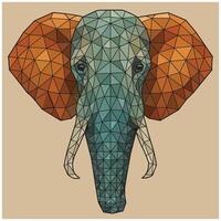 Elephant triangular wire frame in soft color illustration style for any design purposes. vector