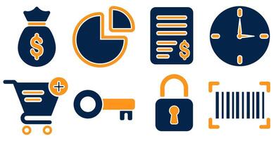 Finance and Digital Access Icon Set vector