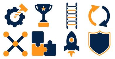Career Development and Business Strategy Icon Set vector