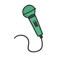 A microphone with a cord on a white background vector