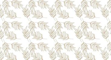 leaf leaves botanical golden seamless pattern background vector