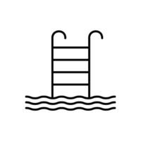 swimming pool ladder icon design template vector