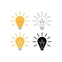 light bulb icon set collection design template vector