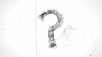drawing of a question mark on a white background video