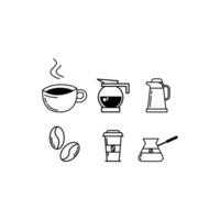 coffee icon set design concept line style vector