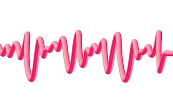 A pink wave line is shown on a white background video