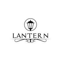 lantern post logo design concept vintage style with label circle vector