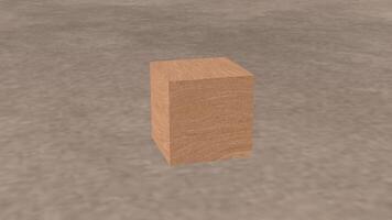 A 3d rendering of a wooden cube video
