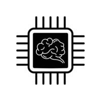 ai brain chip icon design concept idea vector