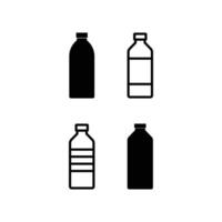 various bottle icon design concept silhouette and line style vector