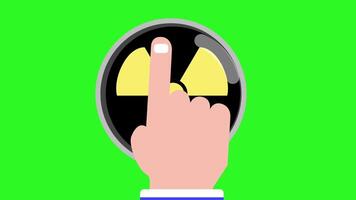 Radiation Warning Button Press UI Animation Motion video