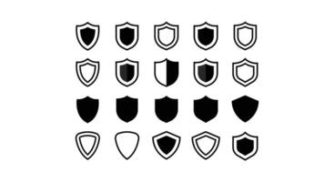 shield icon set collection design template vector