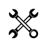 two crossed wrench design template vector