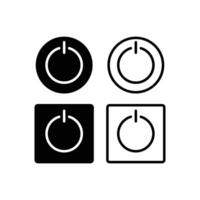 on off power button icon set design template vector