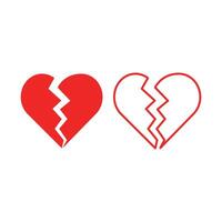 broken heart icon design template vector
