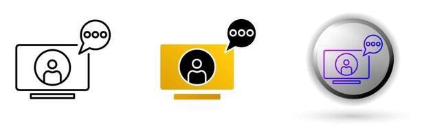 Online Workshop icon collection, ideal for repair service brands, and design infographics includes three style variations, black line, colored flat design, and modern gradient button icons. vector