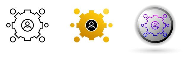skill building icon collection, ideal for repair service brands, and design infographics includes three style variations, black line, colored flat design, and modern gradient button icons. vector