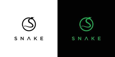 Simple snake logo design with unique concept vector
