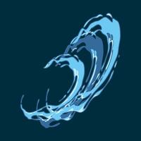 Pouring water splash or drop, flat abstract element set isolated illustration vector