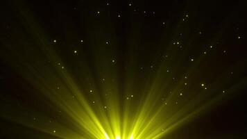 Animated Golden Light Rays with Sparkles on Black Background video