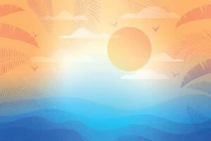 Realistic background for summer season. Beach background. Realistic summer background. Gradient background for summer season celebration. Palm tree. Summer vibes vector