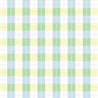Plaid Pattern in Pastel Colors Blue Yellow and Green Checkered Grid Design. Plaid Grid Pattern. Textile design of textured plaid. Gingham Checkered fabric pattern swatch for print, tartan vector