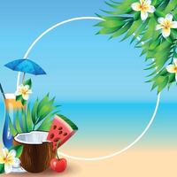 Realistic frame template for summer season. Realistic background for summer season. Summer background vector