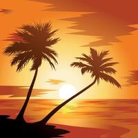 Realistic background for summer season. Beach background. Realistic summer background. Gradient background for summer season celebration. Palm tree and beach vector
