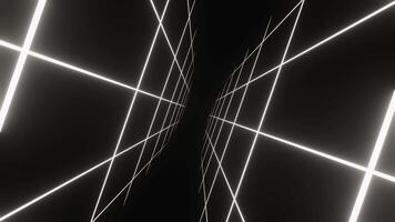 White infinite neon abstract flight. Loop animation video