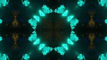 Colorful abstract design with star in the center. Kaleidoscope VJ loop video