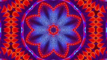 Blue and red circular design. Kaleidoscope VJ loop video