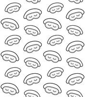 Seamless pattern of sleeping mask with eyes vector