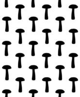 Seamless pattern of black hand drawn doodle sketch brown cap boletus mushroom vector